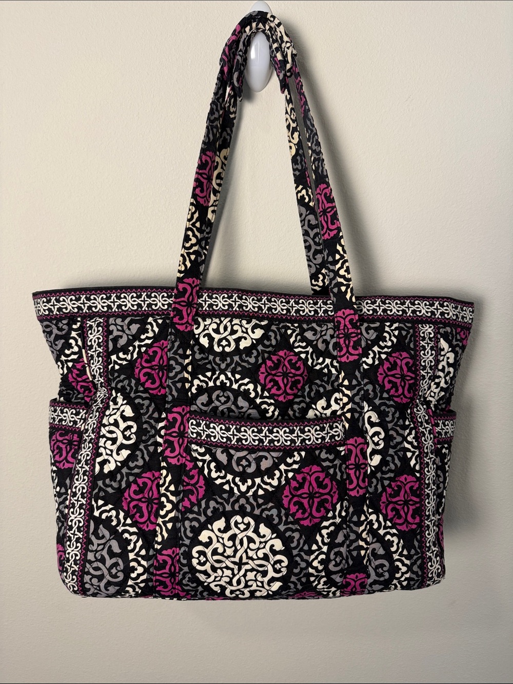 Vera Bradley Large Quilted Get Carried Away Tote Bag Multicolor with Pockets
